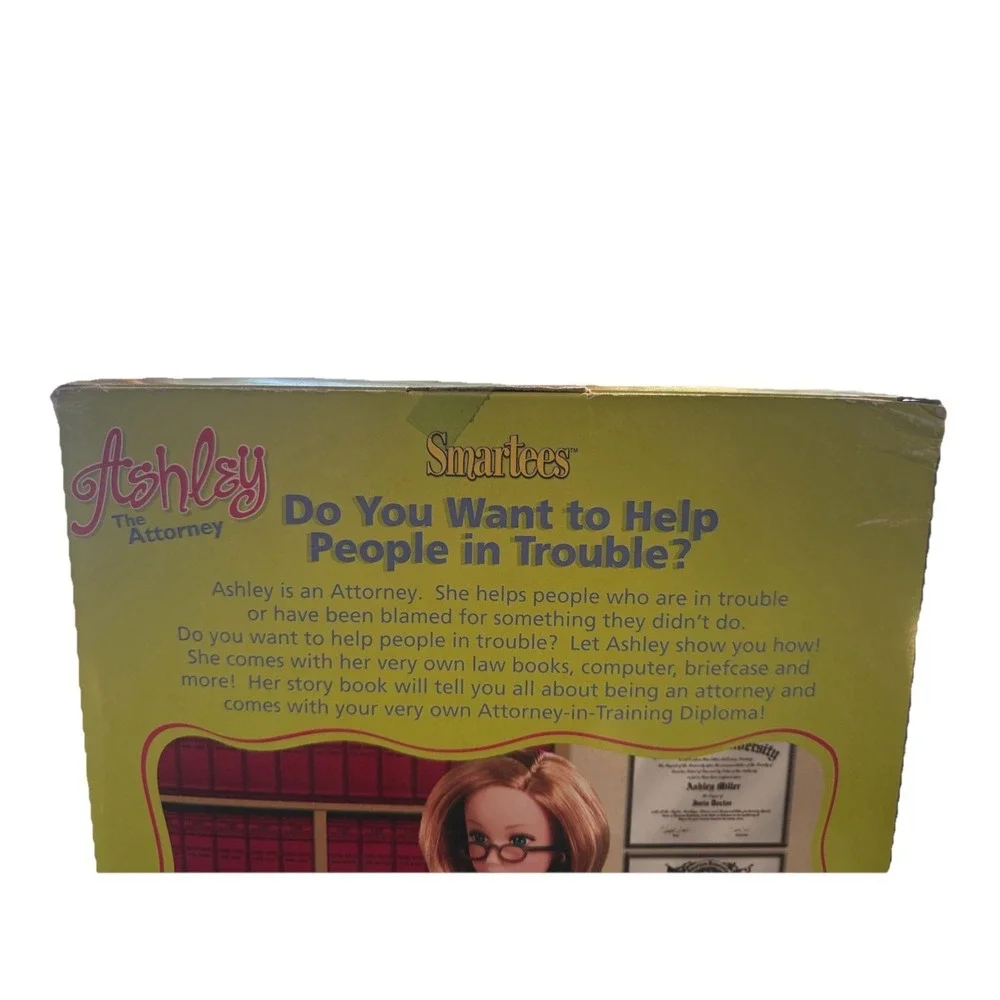 VTG 1999 Smartey Ashley The Attorney Doll NIB NRFB Career Doll W/ Story Book